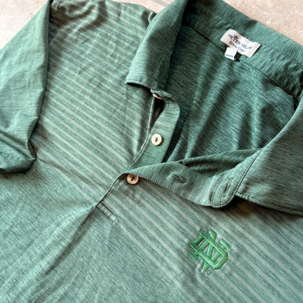 Peter Millar Summer Comfort Polo Men's XL Notre Dame Golf Performance Green